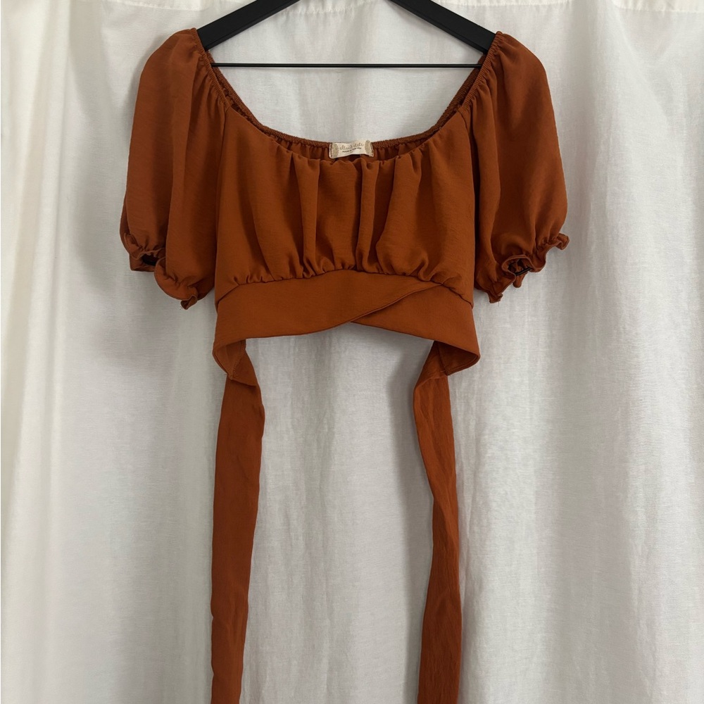 Altar’s State Balloon Sleeve Crop Top - Size M